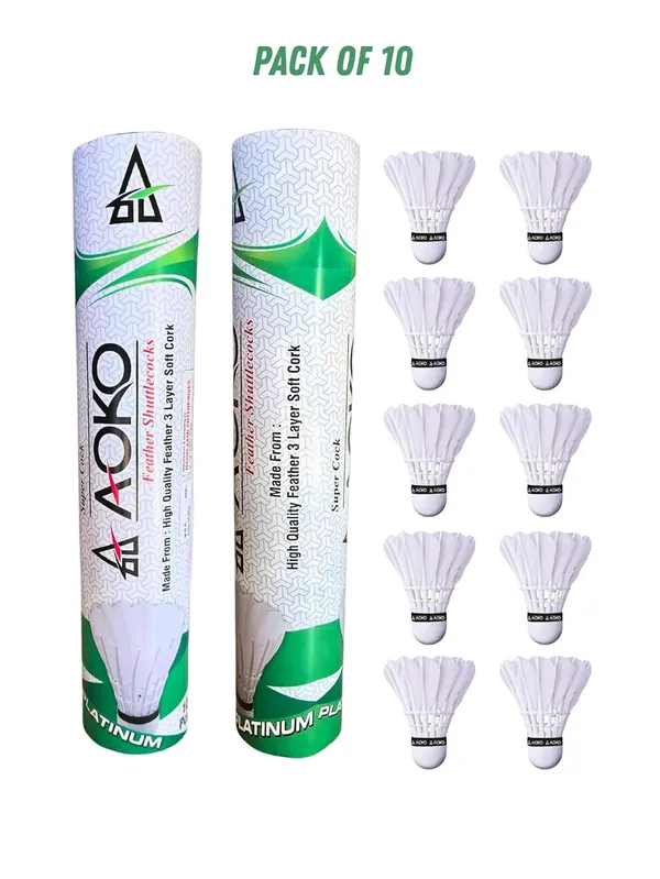Super_Cork_Feather_Shuttlecocks_For_Badminton_â€“_Durable_Goose_Feather_|_Stable_Flight_|_High_Speed_|_Tournament_Grade_â€“_Pack_Of_10_|_White