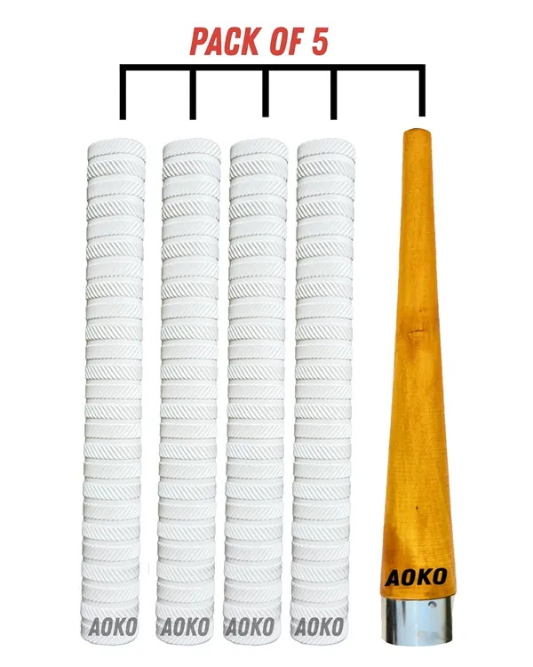 Plain_White_Soft_Comfortable_4_Rubber_Grips_For_Better_Shock_Absorption_1_Grip_Cone_For_Cricket_Bat_Handle_Accessories(_Packof_5_)