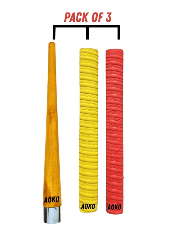 Soft_Comfortable_2_Rubber_Grips_For_Better_Shock_Absorption_1_Gripper_Cone_For_Cricket_Bat_Handle_Accessories_(Pack_Of_3)_(Red_&_Yellow)