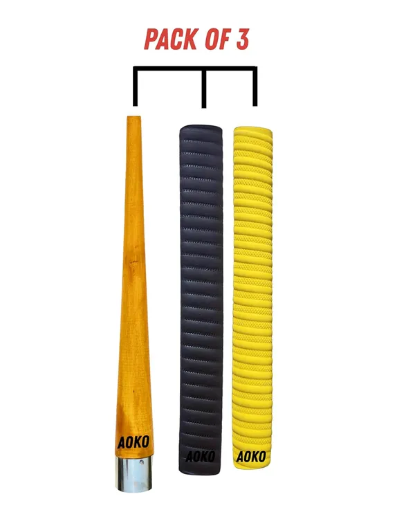 Soft_Comfortable_2_Rubber_Grips_For_Better_Shock_Absorption_1_Gripper_Cone_For_Cricket_Bat_Handle_Accessories_(Pack_Of_3)_(Yellow_&_Black)