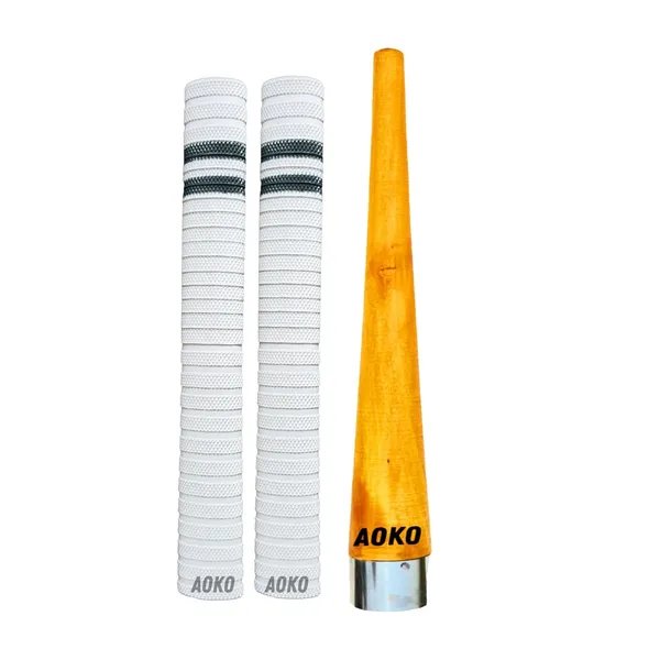 Cricket_Bat_Handle_Rubber_2_Grips_For_Enhanced_Performance_With_Better_Shock_Absorption_And_1_Wooden_Gripper_Cone_(Pack_Of_3)