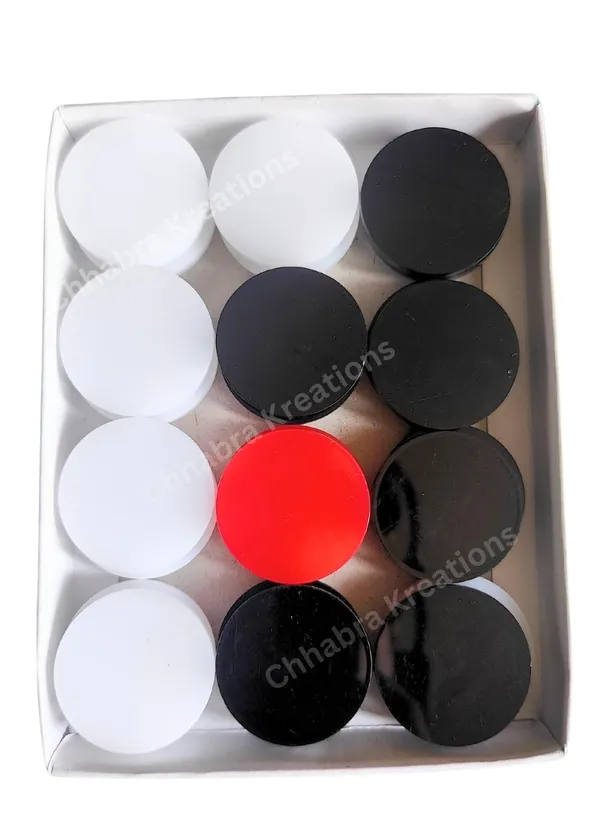 Premium_Acrylic_Plastic_Carrom_Coins_For_Professionals,_Set_Of_24_|11_White,_11_Black,_2_Red|