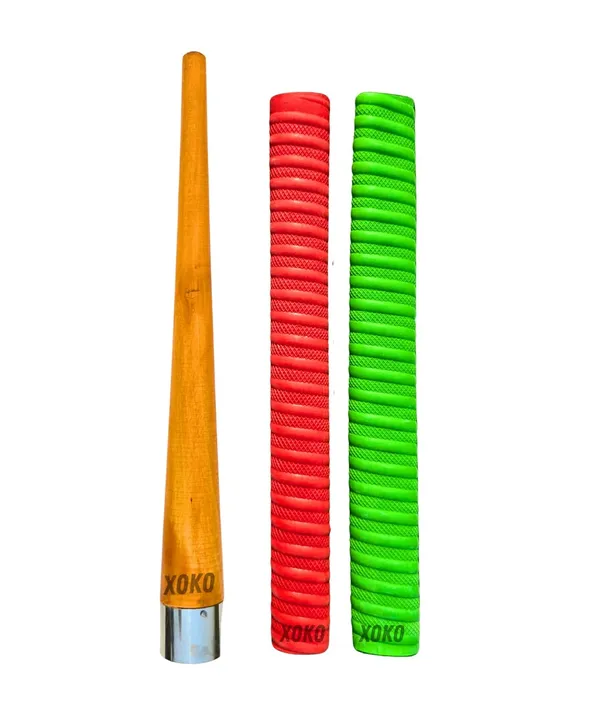 Soft_Comfortable_2_Rubber_Grips_For_Better_Shock_Absorption_1_Gripper_Cone_For_Cricket_Bat_Handle_Accessories_(Pack_Of_3)_(Red_&_Green)