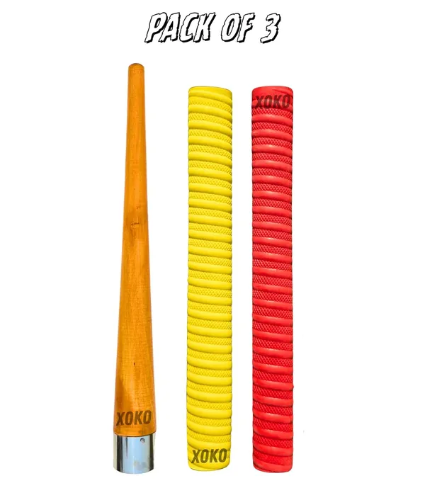 Soft_Comfortable_2_Rubber_Grips_For_Better_Shock_Absorption_1_Gripper_Cone_For_Cricket_Bat_Handle_Accessories_(Pack_Of_3)_(Red_&_Yellow)
