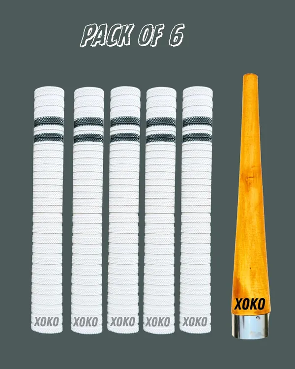 Cricket_Bat_Handle_Rubber_5_Grips_For_Enhanced_Performance_With_Better_Shock_Absorption_And_1_Wooden_Gripper_Cone_(Pack_Of_6)
