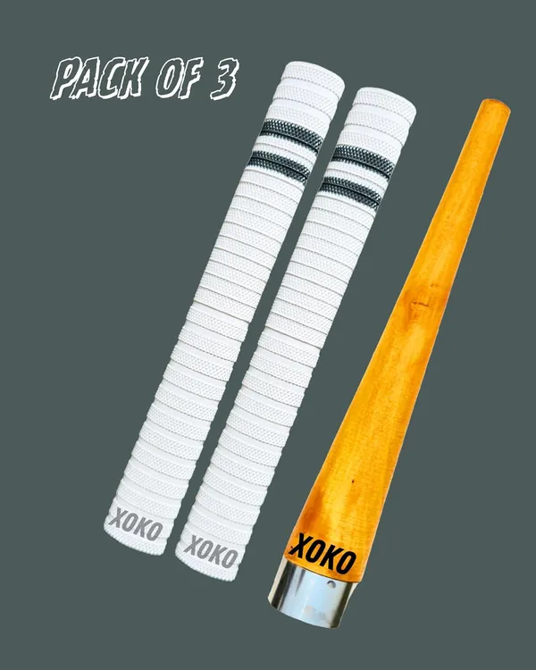 Cricket_Bat_Handle_Rubber_2_Grips_For_Enhanced_Performance_With_Better_Shock_Absorption_And_1_Wooden_Gripper_Cone_(Pack_Of_3)