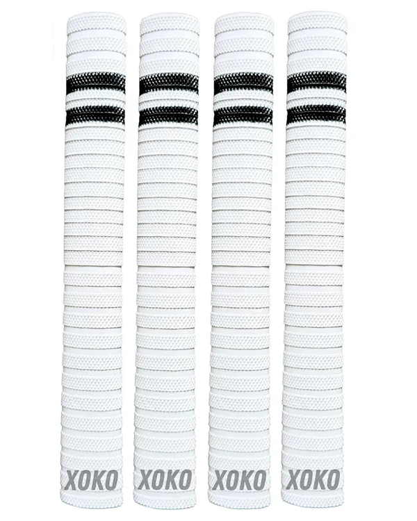 Cricket_Bat_Handle_Grips,_White_With_Black_Stripes,_Enhanced_Performance,_Shock_Absorbing_(White_Pack_Of_4)