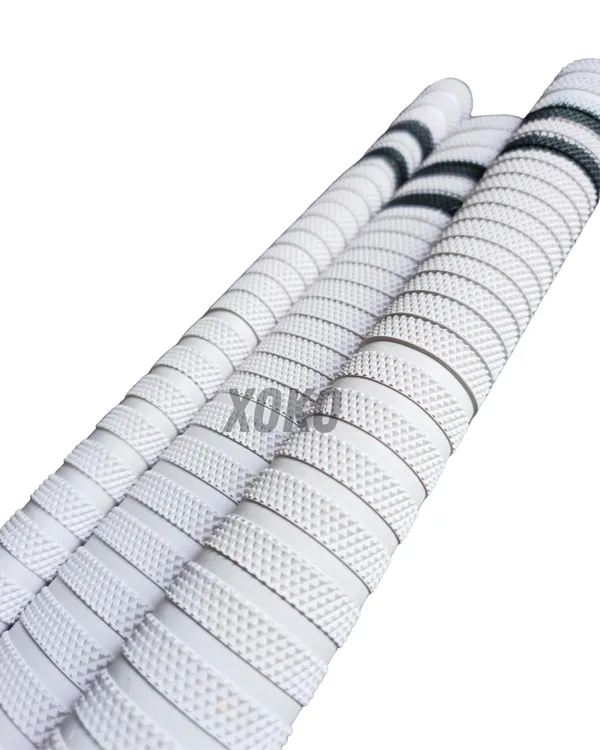 Cricket_Bat_Handle_Grips,_White_With_Black_Stripes,_Enhanced_Performance,_Shock_Absorbing_(White_Pack_Of_4)