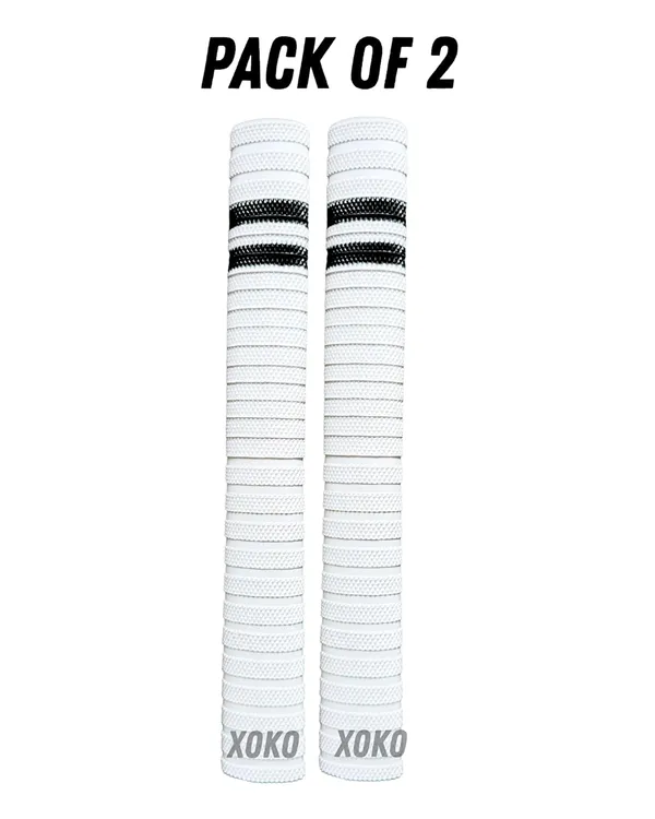Cricket_Bat_Handle_Grips,_White_With_Black_Stripes,_Enhanced_Performance,_Shock_Absorbing_(White_Pack_Of_2)