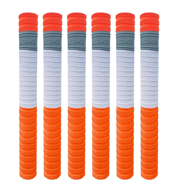 Cricket_Bat_Grip_,_Orange_Fluorescent_And_White,_Textured_Non-Slip_Surface,_Pack_Of_1