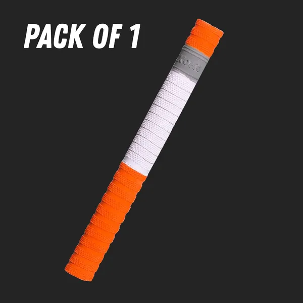 Cricket_Bat_Grip_,_Orange_Fluorescent_And_White,_Textured_Non-Slip_Surface,_Pack_Of_1