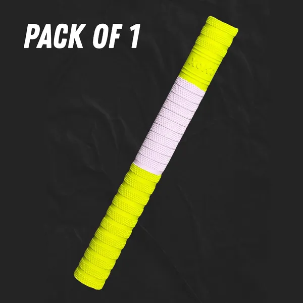 Cricket_Bat_Grip_,_Neon_Green_And_White,_Textured_Non-Slip_Surface,_Pack_Of_1
