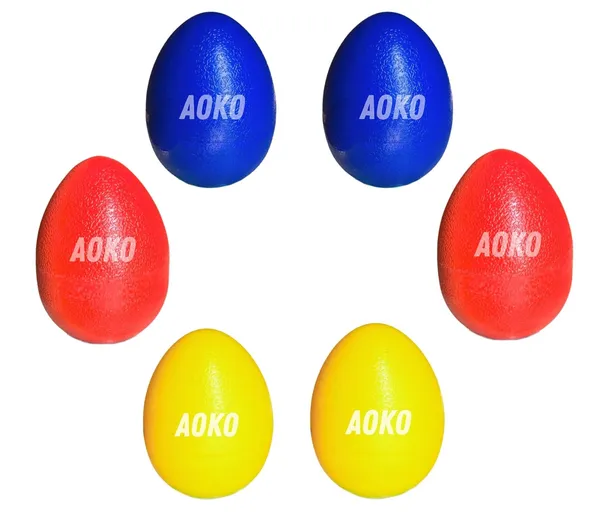 AOKO_Egg_Shakers_Percussion_Musical_Instruments_in_Black,_Red,_Blue,_Yellow_(_Pack_of_2_)