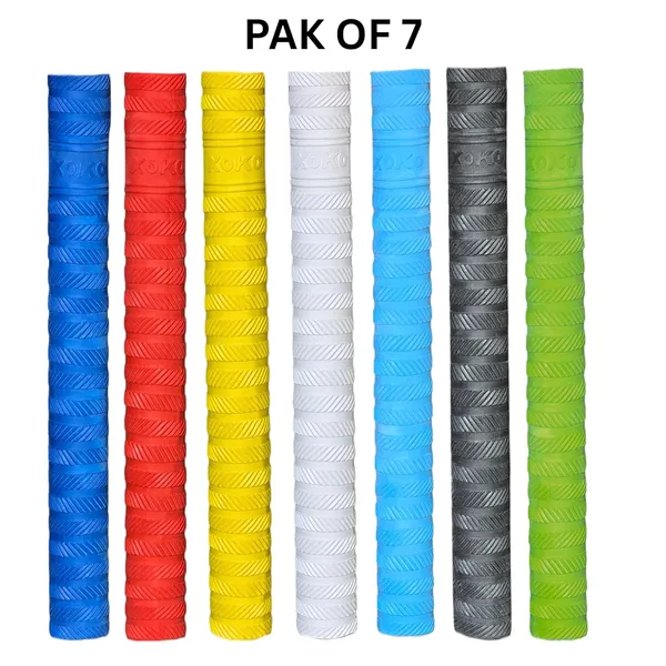Cricket_Bat_Handle_Grip,_Premium_Anti-Slip_Rubber_Material,_Multi-Color_Collection,_7-Pack_With_Blue,_Red,_Yellow,_White,_Light_Blue,_Grey,_Green