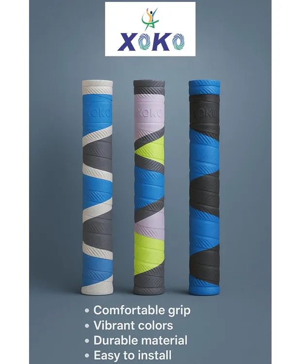 Premium_Cricket_Bat_Grip,_Rubber_Cushioned_With_Chevron_Pattern,_Multiple_Colours_Available,_Shock_Absorbing_Replacement_Handle_Grip_With_Wooden_Cone