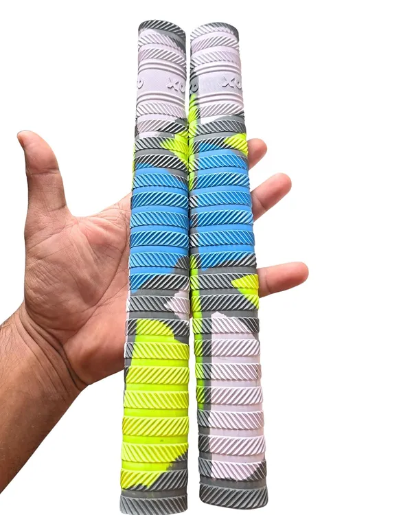 Premium_Cricket_Bat_Handle_Grips_Set,_Dynamic_Texture,_5_Multi-Color_Performance_Grips_With_Wooden_Cone,_Enhanced_Shock_Absorption,_Pack_Of_6