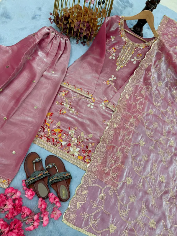 Pink_Gmy_Silk_Kurti_With_Dupatta_And_Bottom_Wear_For_Women