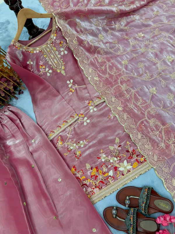 Pink_Gmy_Silk_Kurti_With_Dupatta_And_Bottom_Wear_For_Women