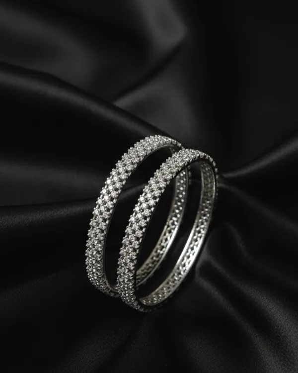 White_High_Intensity_Pave_Texture_Bangles_(Set_Of_2)_For_Women