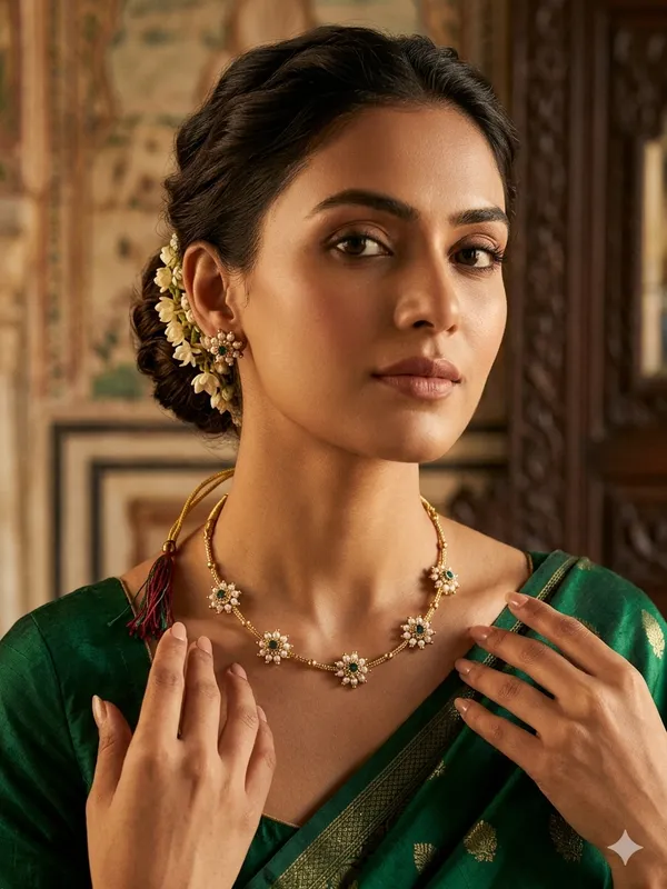Rajsi_Pushpa_Choker_Set_â€“_Bottle_Green_Edition