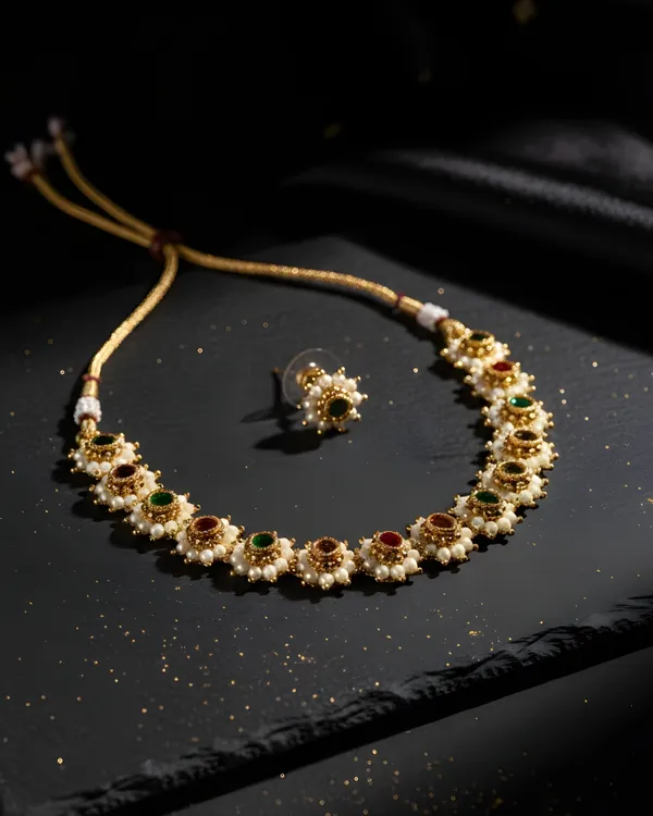 Multi_Colour_Nakshatra_Pearl_And_Navratna_Choker_Set_For_Women
