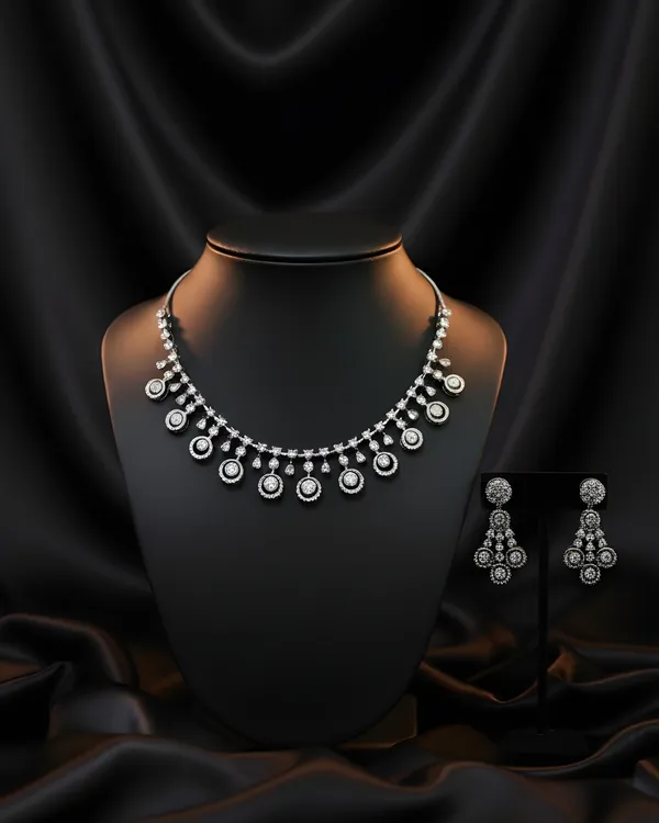 Silver_Luna_Cascade_Necklace_Set_For_Women