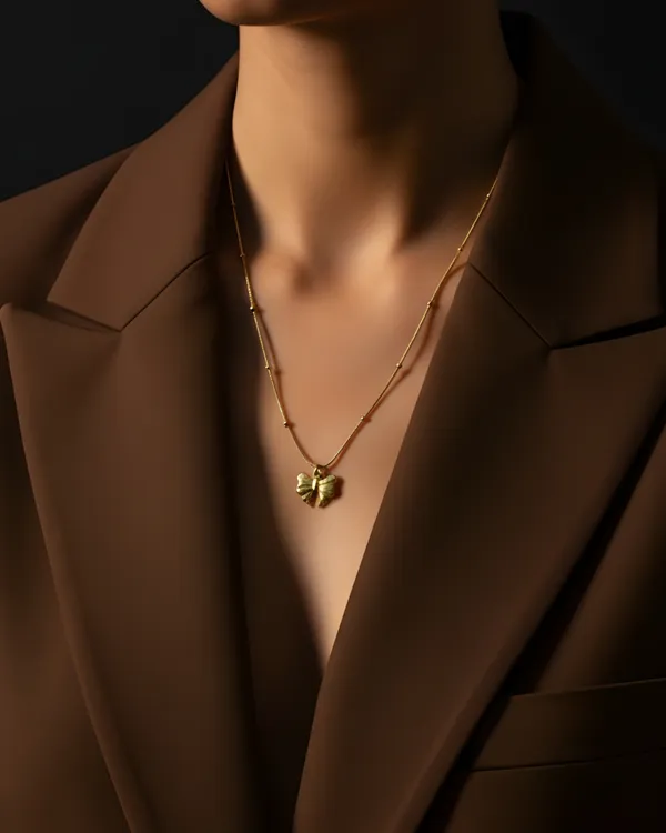 Gold_Plated_18K_Anti_Tarnish_Bow_Pendant_Chain_Necklace_For_Women
