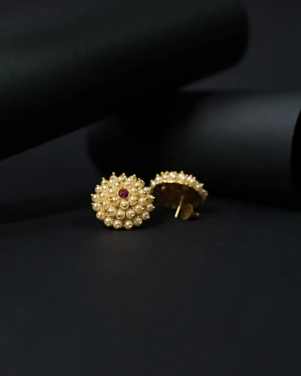 Pink_Peshwai_Moti_Pushp_Stud_Earrings_For_Women