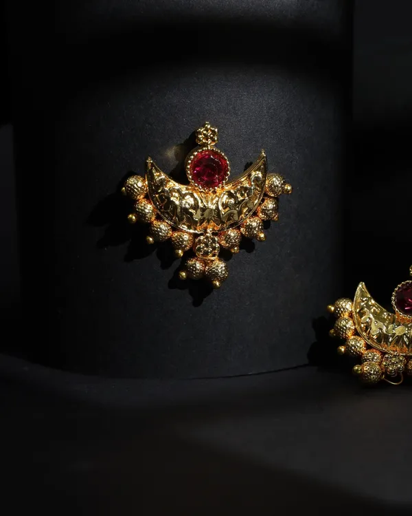 Gold_Chandra_Micro_Plating_Stud_Earrings_For_Women