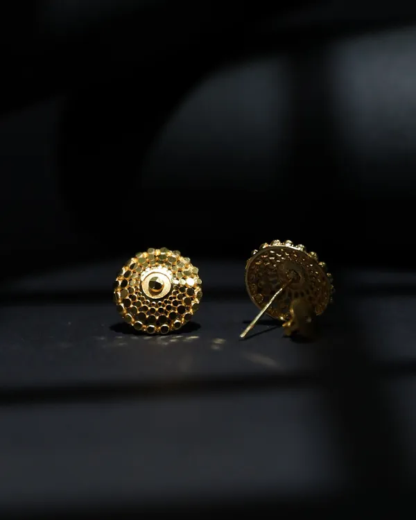 Gold_Disc_Micro_Plating_Stud_Earrings_For_Women
