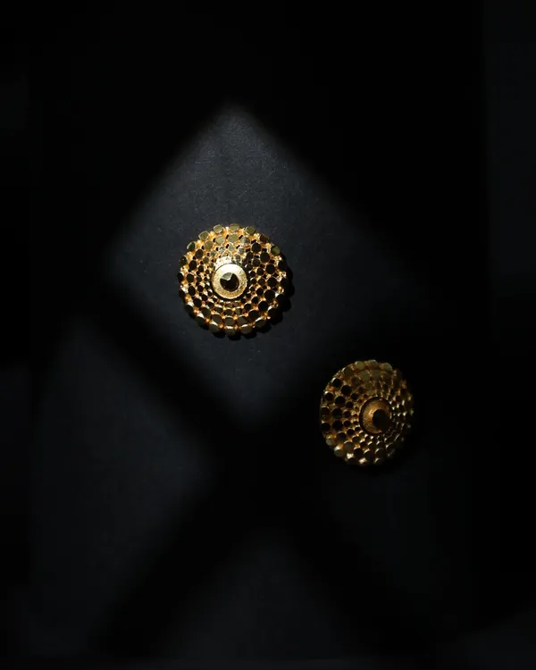 Gold_Disc_Micro_Plating_Stud_Earrings_For_Women