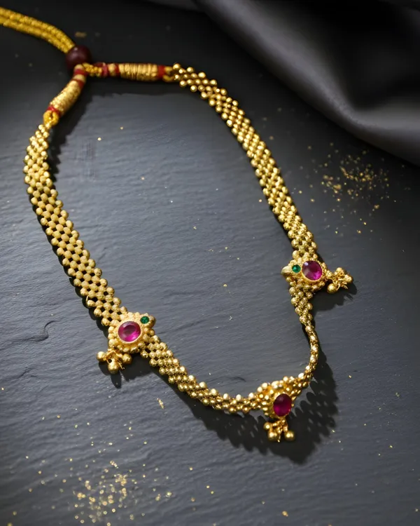 Gold_Maharashtrian_Thushi_Micro-Plated_Necklace_For_Women