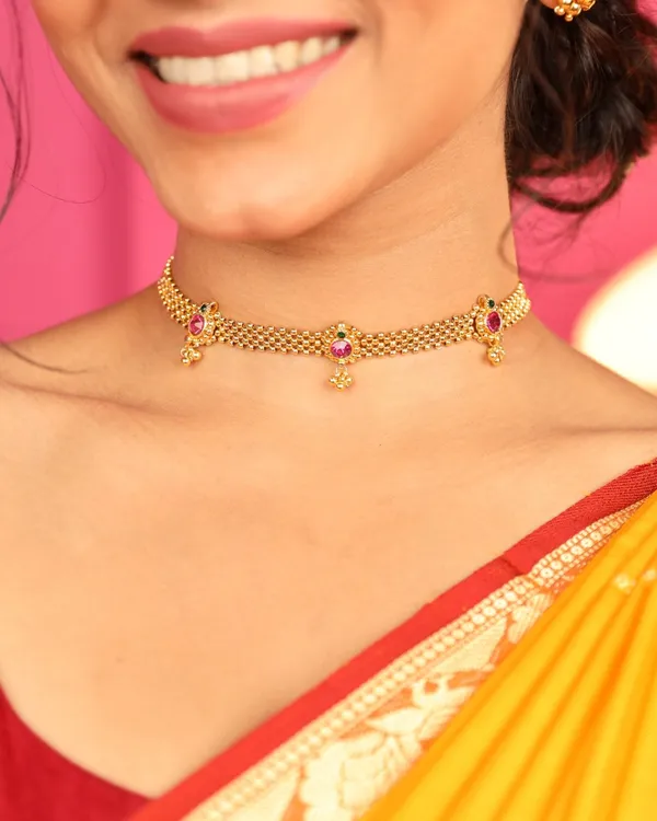 Gold_Maharashtrian_Thushi_Micro-Plated_Necklace_For_Women
