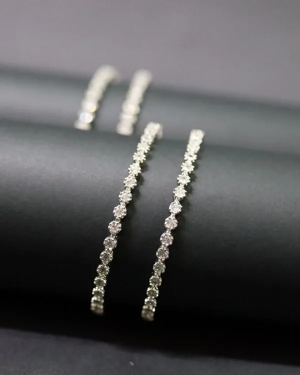 White_Luna_Dew_Bangles(Set_Of_4)_For_Women