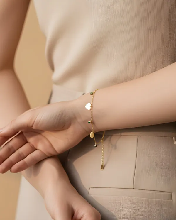 Gold_2_In_1_Multi-Charm_Heart_Dangle_Anti_Tarnish_18K_Gold_Plated_Bracelet_&_Ancklet_For_Women