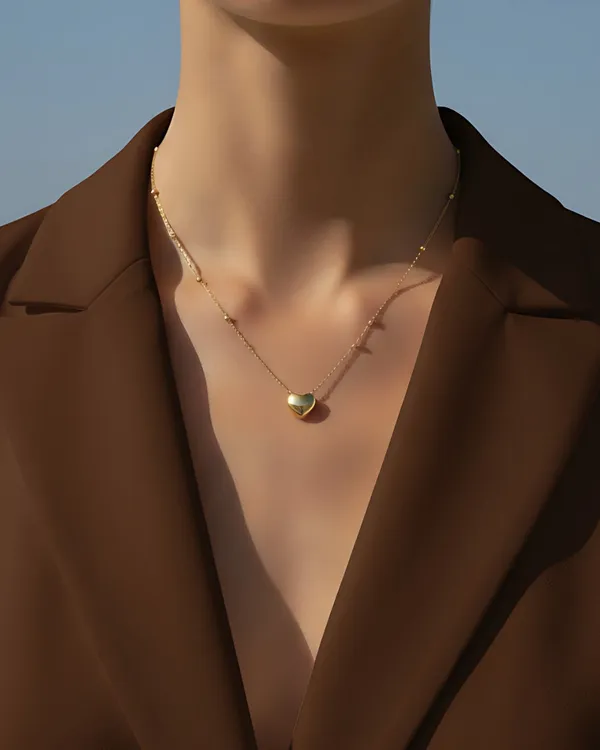 Gold_Endless_Love_18K_Gold_Plated_Anti_Tarnish_Heart_Satellite_Necklace_For_Women