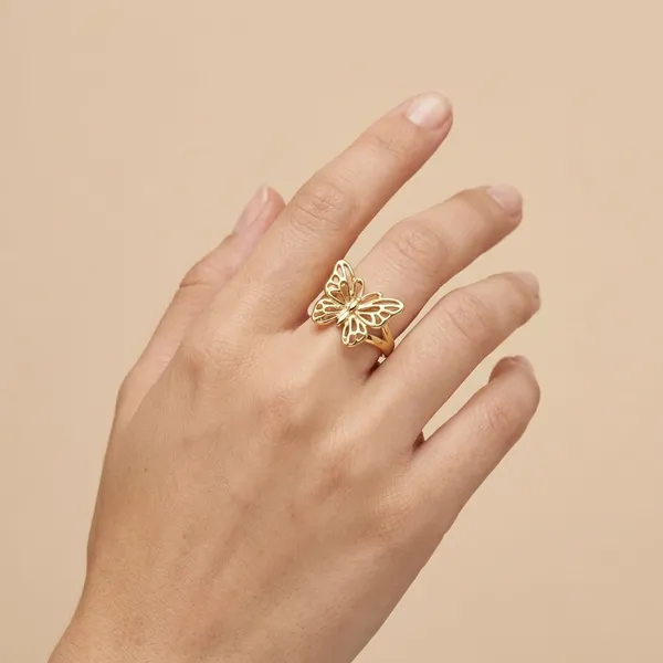 Gold_Tone_Bee_Stainless_Steel_Adjustable_Anti_Tarnish_Minimalist_Linked_Ring,_18K_Gold_Plated_Ring_For_Women