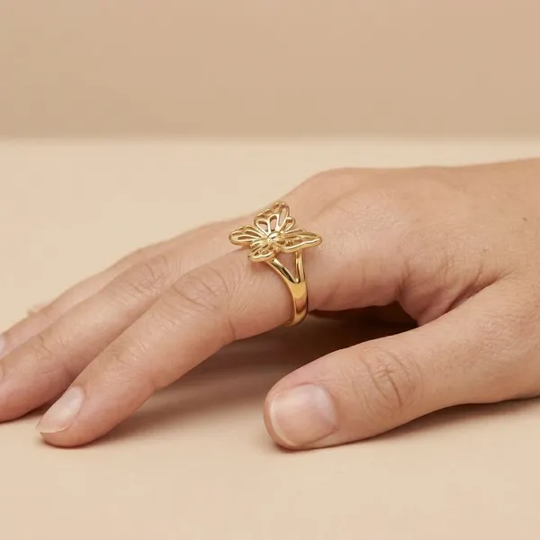 Gold_Tone_Bee_Stainless_Steel_Adjustable_Anti_Tarnish_Minimalist_Linked_Ring,_18K_Gold_Plated_Ring_For_Women