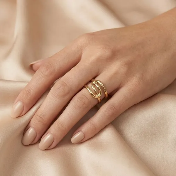 Gold_Tone_UBend_Stainless_Steel_Anti_Tarnish_Minimalist_Linked_Adjustable_Ring,_18K_Gold_Plated_Ring_For_Women