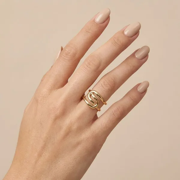 Gold_Tone_UBend_Stainless_Steel_Anti_Tarnish_Minimalist_Linked_Adjustable_Ring,_18K_Gold_Plated_Ring_For_Women