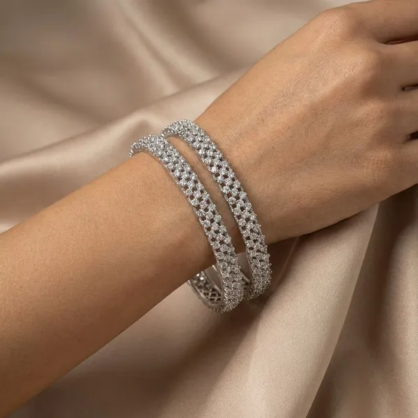 White_High_Intensity_Pave_Texture_Bangles_(Set_Of_2)_For_Women