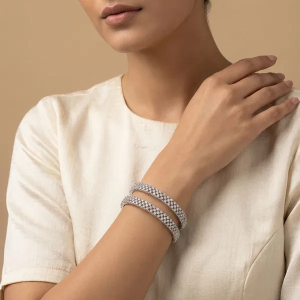 White_High_Intensity_Pave_Texture_Bangles_(Set_Of_2)_For_Women