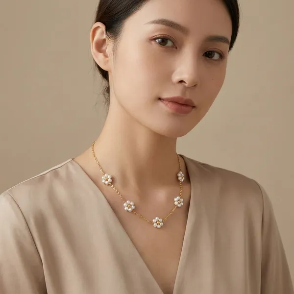 Gold_Dainty_Daisy_Chain_18K_Gold_Plated_AntiTarnish_Necklace_For_Women