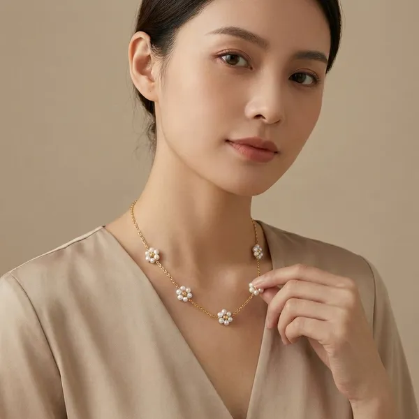 Gold_Dainty_Daisy_Chain_18K_Gold_Plated_AntiTarnish_Necklace_For_Women