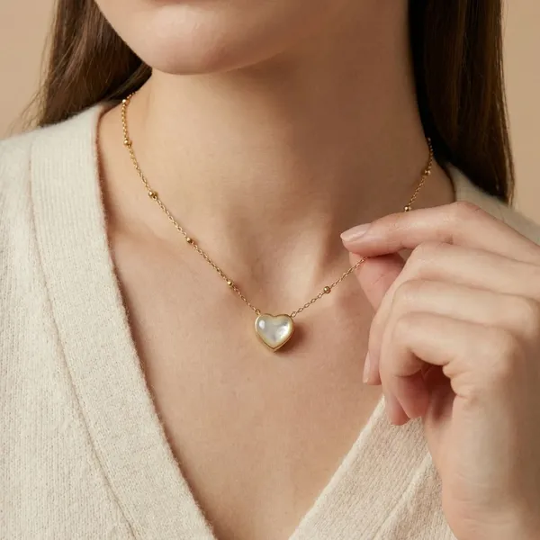 Gold_Endless_Love_18K_Gold_Plated_Anti_Tarnish_Heart_Satellite_Necklace_For_Women