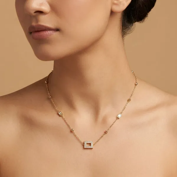 Gold_Snake_Chain_Cube_Beaded_Rectangle_Gemstone_18K_Gold_Plated_Anti_Tarnish_Chain_Necklace_For_Women