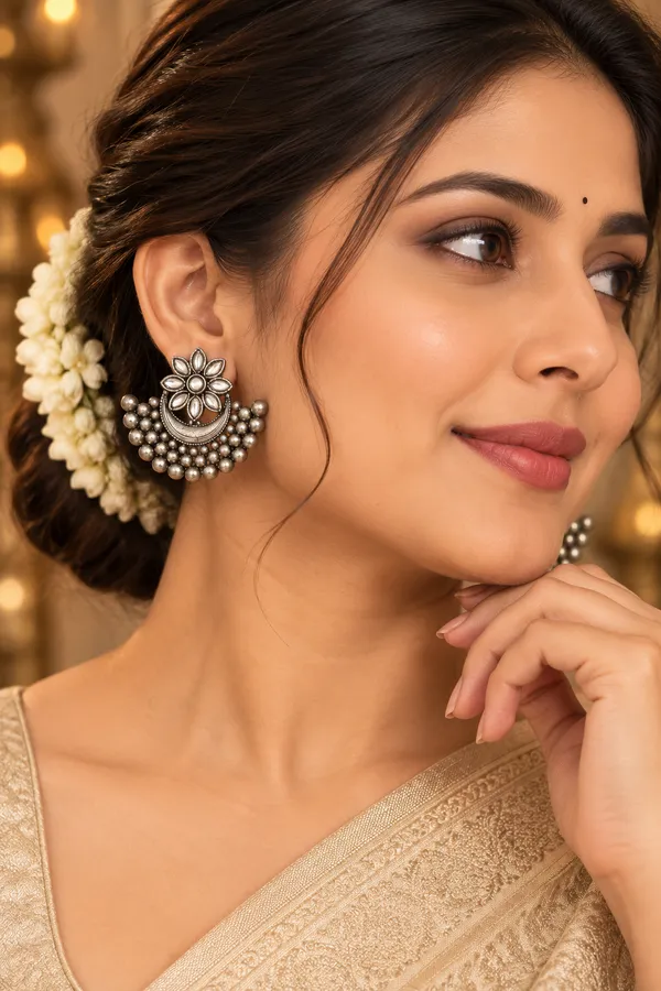 Floral_Silver_Replica_Brass_Stud_(White)