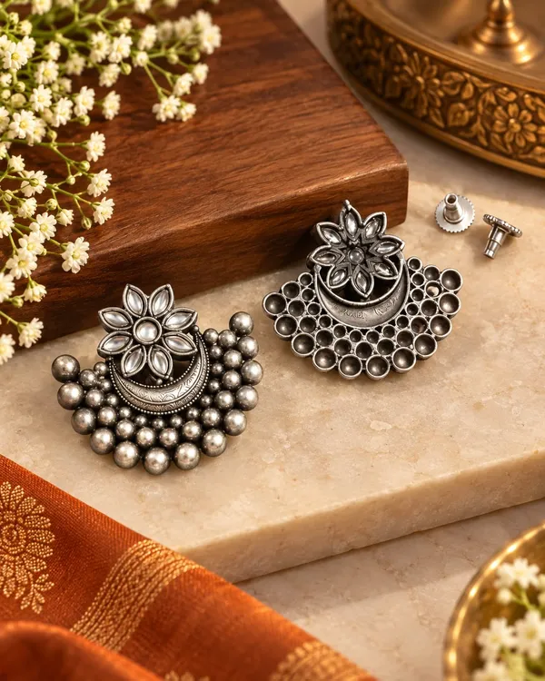 Floral_Silver_Replica_Brass_Stud_(White)