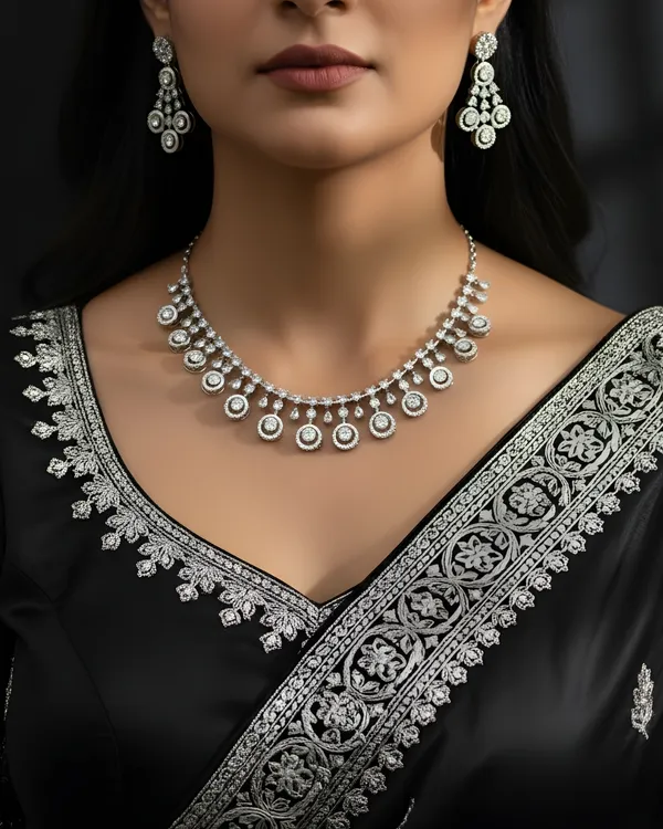 Silver_Aurora_Solitaire_Rhodium_Plated_Anti_Tarnish_Cubic_Zirconia_(Cz)_Choker_Set_For_Women