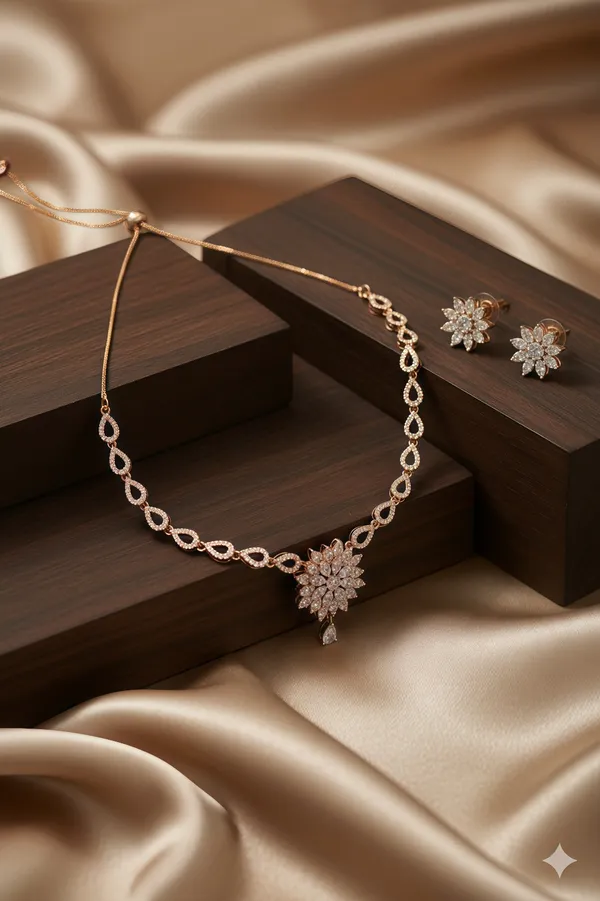 Anti_Tarnish_Aster_Dainty_Necklace_Set_For_Women